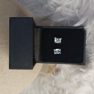 Colleen Lopez Aquamarine Sterling Silver Stud Earrings NEW